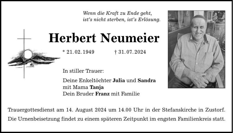 Traueranzeige Herbert Neumeier