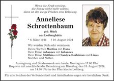 Traueranzeige Anneliese Schrottenbaum