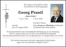Traueranzeige Georg Prantl