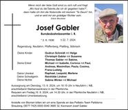 Traueranzeige Josef Gabler