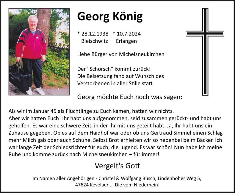 Traueranzeige Georg König