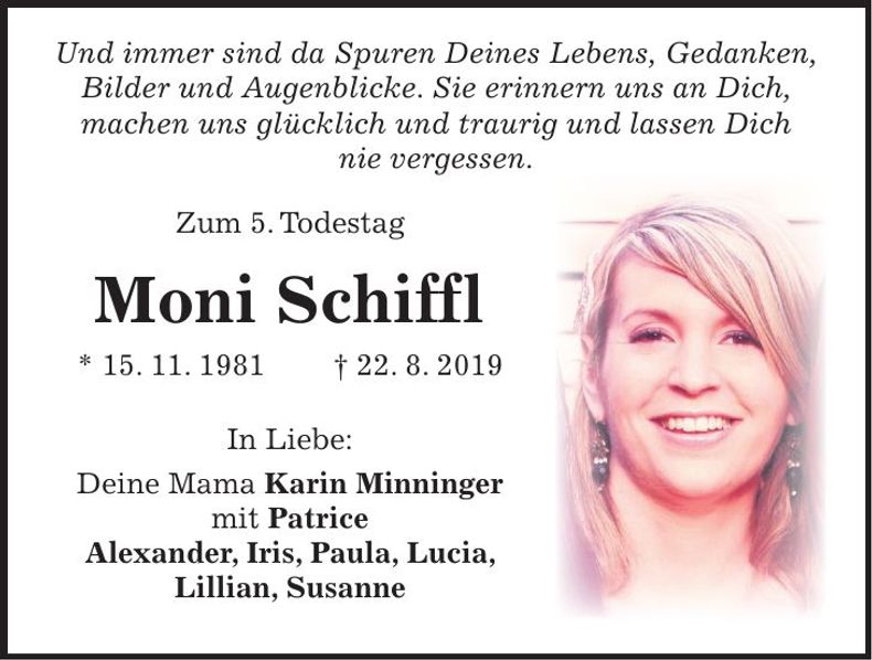 Traueranzeige Moni Schiffl