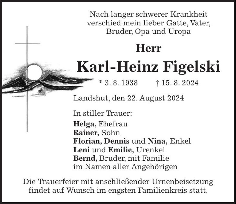 Traueranzeige Karl-Heinz Figelski