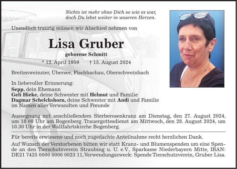 Traueranzeige Lisa Gruber