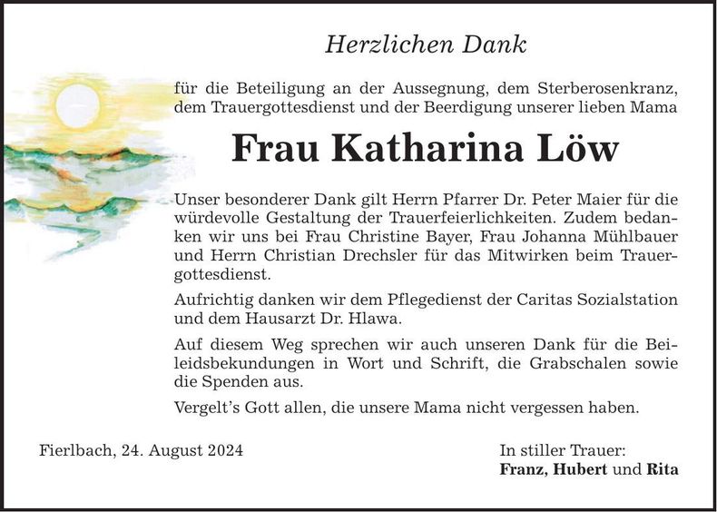 Traueranzeige Katharina Löw
