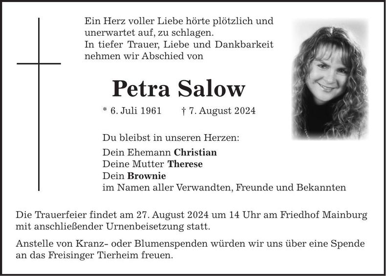 Traueranzeige Petra Salow