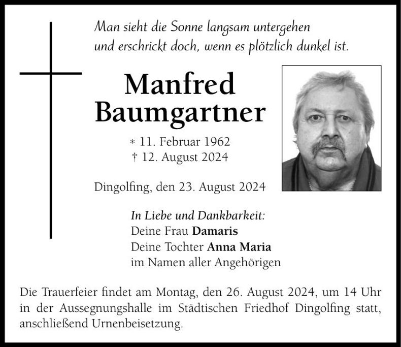 Traueranzeige Manfred Baumgartner