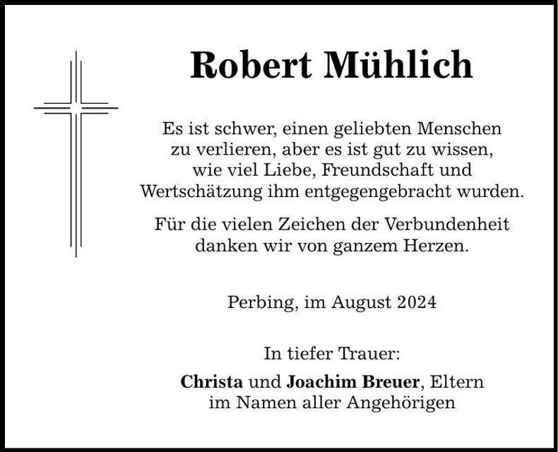 Traueranzeige Robert Mühlich