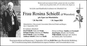Traueranzeige Rosina Schießl