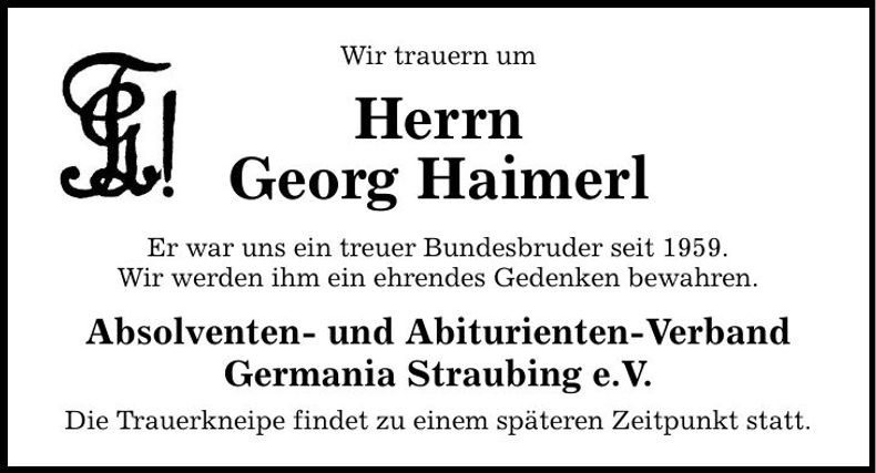 Traueranzeige Gunther Wech