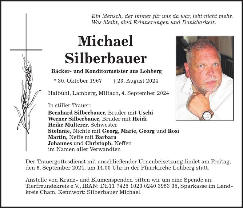 Traueranzeige Michael Silberbauer