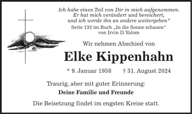 Traueranzeige Elke Kippenhahn