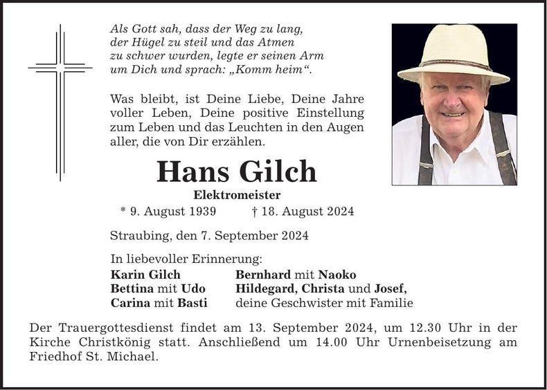 Traueranzeige Hans Glich