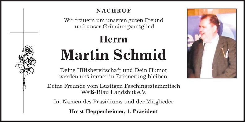 Traueranzeige Martin Schmid