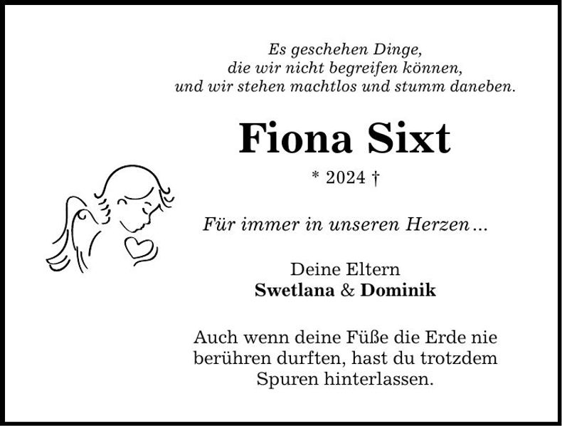 Traueranzeige Fiona Sixt
