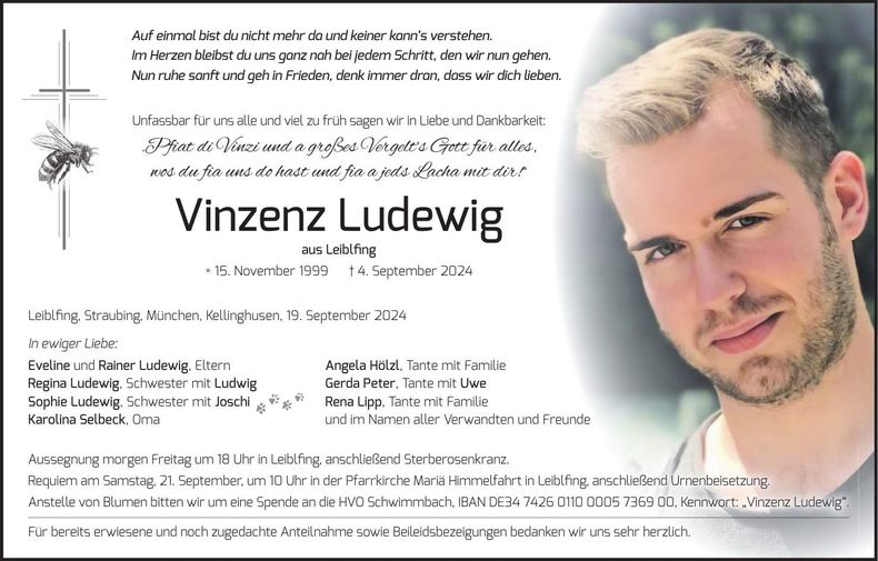 Traueranzeige Vinzenz Ludewig