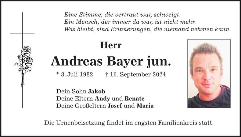 Traueranzeige Andreas Bayer jun.