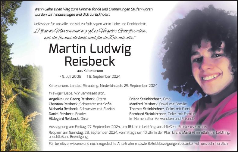 Traueranzeige Martin Ludwig Reisbeck
