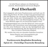 Traueranzeige Paul Eberhardt