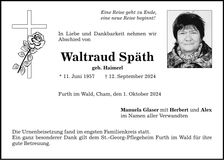 Traueranzeige Waltraud Späth