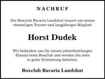 Traueranzeige Horst Dudek
