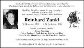 Traueranzeige Reinhard Zankl