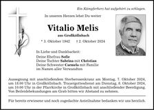 Traueranzeige Vitalio Melis