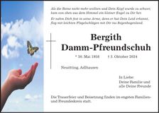 Traueranzeige Bergith Damm-Pfreundschuh