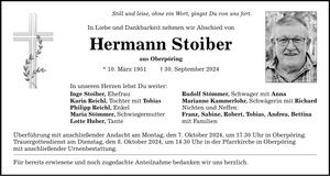 Traueranzeige Hermann Stoiber
