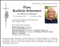 Traueranzeige Kathrin Schermer