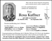 Traueranzeige Rosa Kuffner