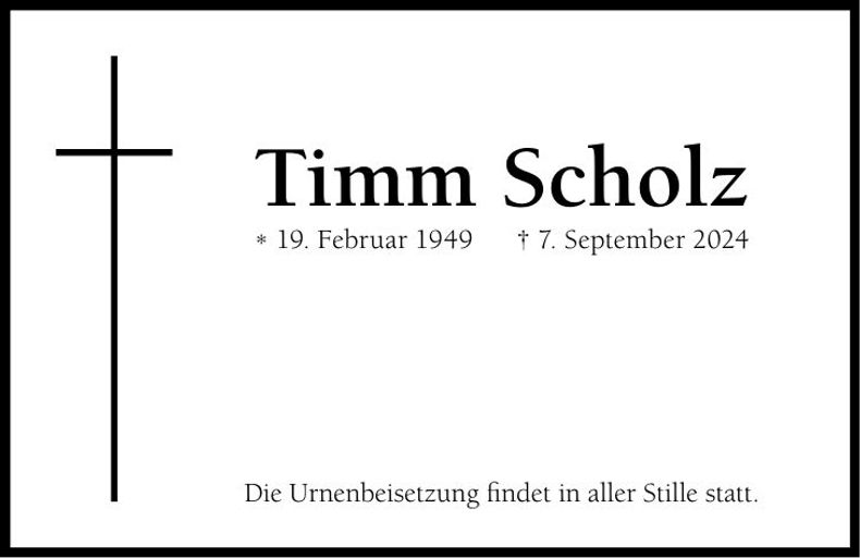 Traueranzeige Timm Scholz