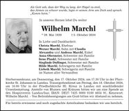 Traueranzeige Wilhelm Marchl