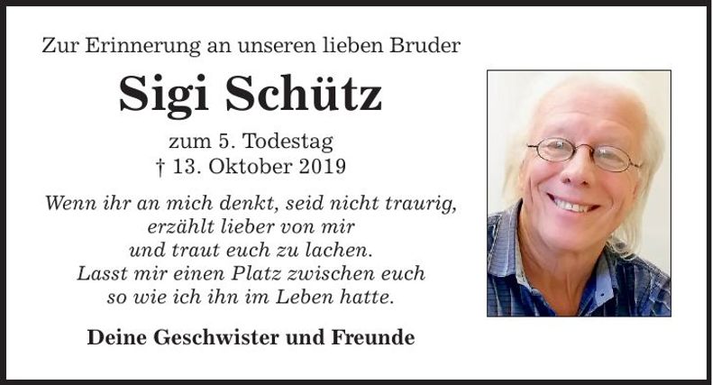 Traueranzeige Siegfried Schütz