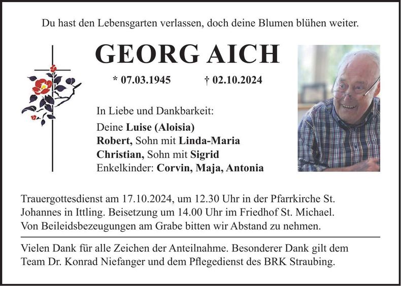 Traueranzeige Georg Aich