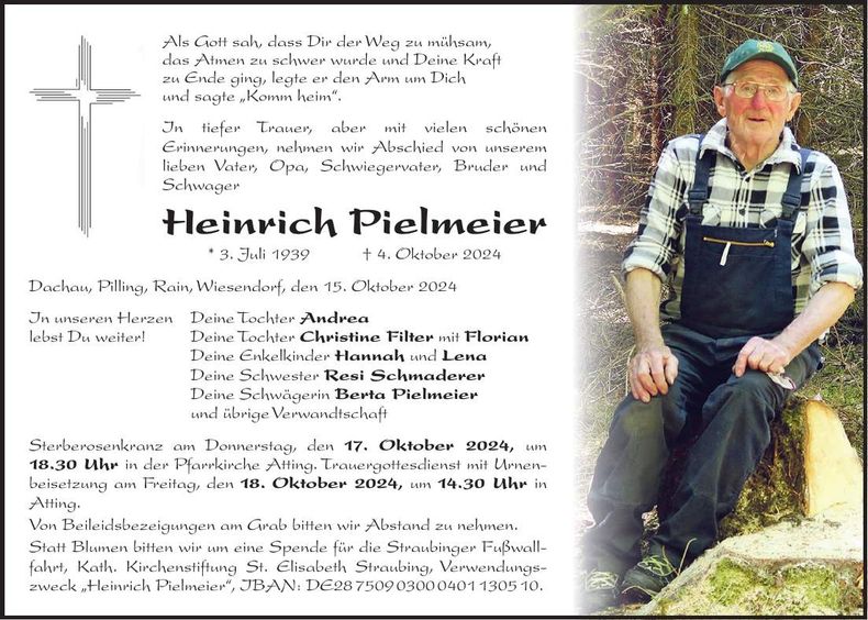 Traueranzeige Heinrich Pielmeier