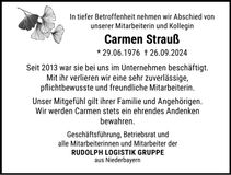 Traueranzeige Carmen Strauß