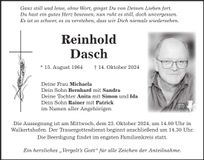 Traueranzeige Reinhold Dasch