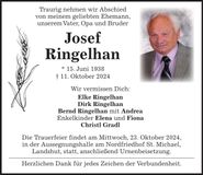 Traueranzeige Josef Ringelhan