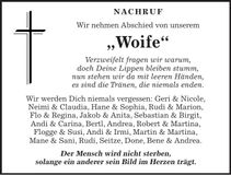 Traueranzeige Wolfgang Neumann