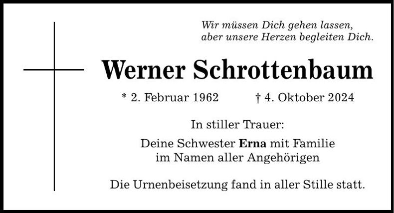 Traueranzeige Werner Schrottenbaum