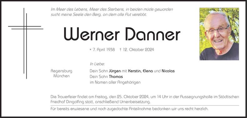 Traueranzeige Werner Danner