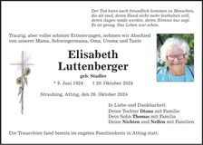 Traueranzeige Elisabeth Luttenberger