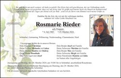 Traueranzeige Rosmarie Rieder