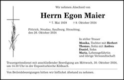 Traueranzeige Egon Maier