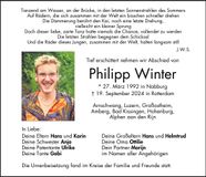 Traueranzeige Philipp Winter