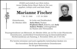Traueranzeige Marianne Fischer