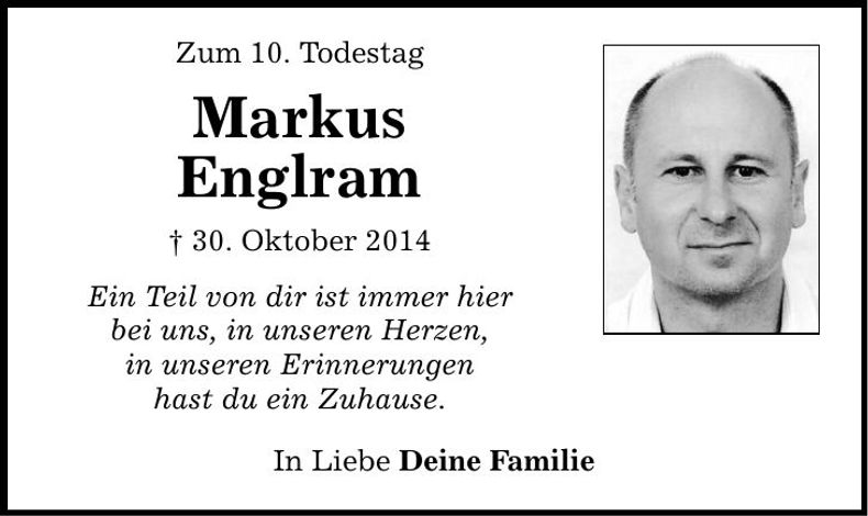 Traueranzeige Markus Englram