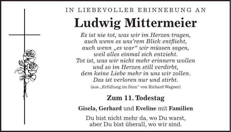 Traueranzeige Ludwig Mittermeier