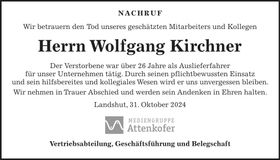 Traueranzeige Wolfgang Kirchner
